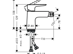 Hot Hansgrohe Talis E Einhebel-Bidetmischer mit Push-Open Ablaufgarnitur Chrom