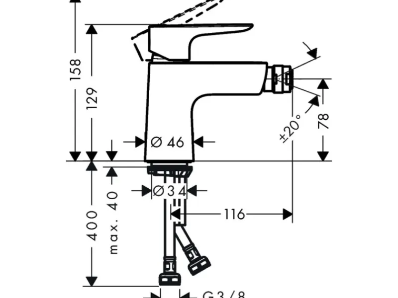 Hot Hansgrohe Talis E Einhebel-Bidetmischer mit Push-Open Ablaufgarnitur Chrom
