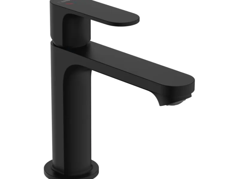New Hansgrohe Waschtischmischer Rebris 110 mit Zugstangen-Ablaufgarnitur Mattschwarz