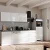Held Möbel Held Küchen Küchenzeile Gera 300 cm Weiß/Beton mit E-Geräten /autark Induktion< Gefrierschränke|Kühlschränke