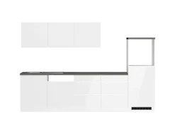 Held Möbel Kochfelder<Held Küchen Küchenzeile Gera 300 cm Weiß/Beton ohne E-Geräte /autark