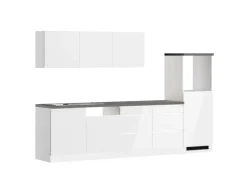 Held Möbel Kochfelder<Held Küchen Küchenzeile Gera 300 cm Weiß/Beton ohne E-Geräte /autark
