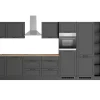 Held Möbel Held Küchen Küchenzeile Kempten 420 cm Grau/Graphit mit E-Geräten Induktion< Kochfelder|Herde
