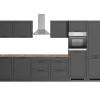 Held Möbel Herde|Gefrierschränke<Held Küchen Küchenzeile Kempten 360 cm Grau/Graphit mit E-Geräten /autark