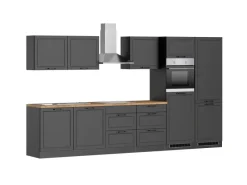 Held Möbel Herde|Gefrierschränke<Held Küchen Küchenzeile Kempten 360 cm Grau/Graphit mit E-Geräten /autark