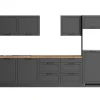 Held Möbel Küchenschränke<Held Küchen Küchenzeile Kempten 300 cm Grau/Graphit ohne E-Geräte