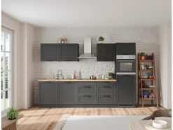 Held Möbel Küchenschränke<Held Küchen Küchenzeile Kempten 300 cm Grau/Graphit ohne E-Geräte
