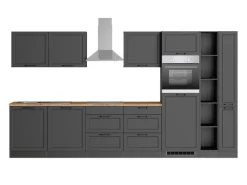 Discount Held Möbel Held Küchen Küchenzeile Kempten 360 cm Grau/Graphit mit E-Geräte