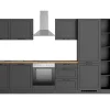 Outlet Held Möbel Held Küchen Küchenzeile Kempten 360 cm mit E-Geräten Graphit/Grau
