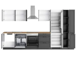 Outlet Held Möbel Held Küchen Küchenzeile Kempten 360 cm mit E-Geräten Graphit/Grau
