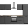 Best Held Möbel Held Küchen Küchenzeile Kempten 300 cm mit E-Geräten Graphit/Grau