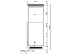 Held Möbel Held Küchen Kühl-Umbauschrank Gera 60 cm Weiß/Wotan< Kücheninseln|Kühlschränke