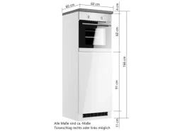 Held Möbel Herde<Held Küchen Ofen-Umbauschrank Gera 60 cm Weiß/Beton