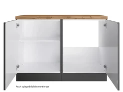 Held Möbel Küchenschränke<Held Küchen Spülenschrank Kempten 120 cm Grau/Graphit 2 Türen