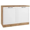 Best Held Möbel Held Küchen Spülenschrank Kempten 120 cm Weiß/Wotan 2 Türen