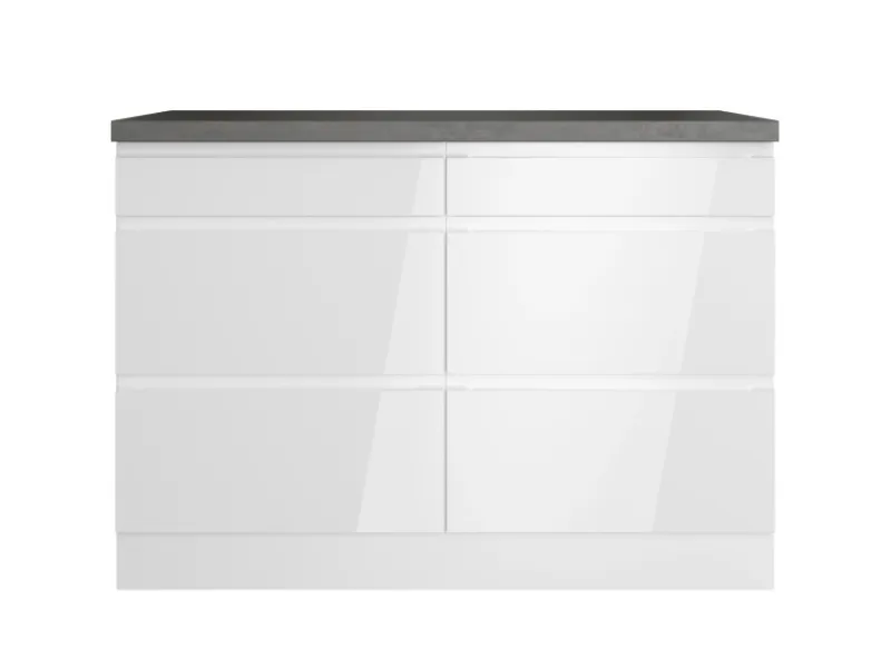 Best Held Möbel Held Küchen Unterschrank Gera 120 cm Weiß/Beton