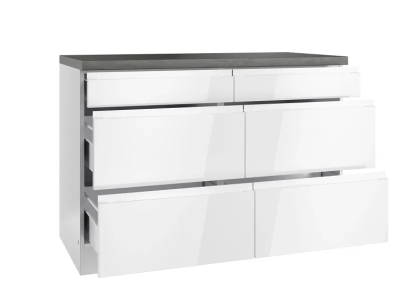 Best Held Möbel Held Küchen Unterschrank Gera 120 cm Weiß/Beton