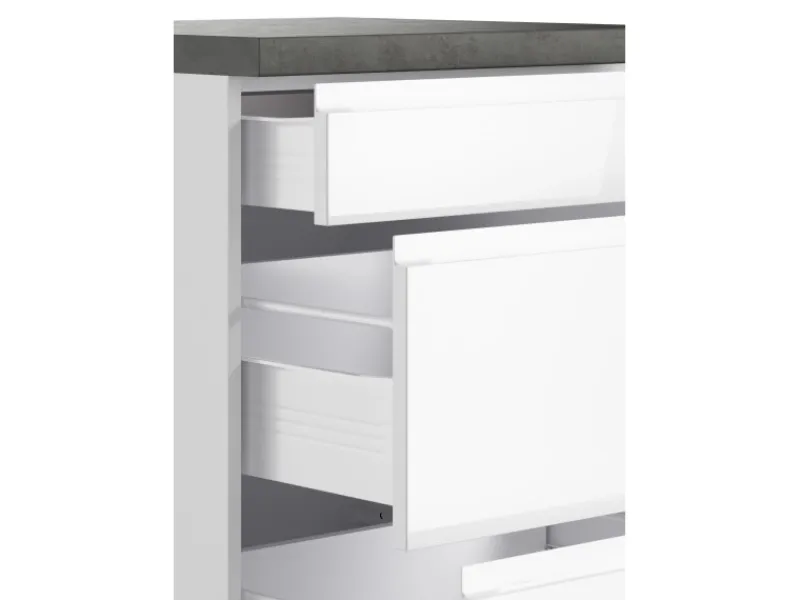 Best Held Möbel Held Küchen Unterschrank Gera 120 cm Weiß/Beton