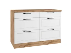 Online Held Möbel Held Küchen Unterschrank Kempten 120 cm Weiß/Wotan