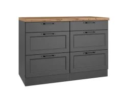 Held Möbel Held Küchen Unterschrank Kempten 120 cm Grau/Graphit< Küchenschränke