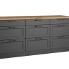 Held Möbel Held Küchen Unterschrank Kempten 180 cm Grau/Graphit< Küchenschränke