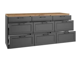 Held Möbel Held Küchen Unterschrank Kempten 180 cm Grau/Graphit< Küchenschränke