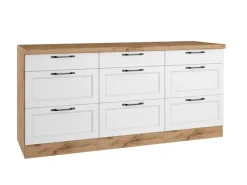 Held Möbel Held Küchen Unterschrank Kempten 180 cm Weiß/Wotan< Küchenschränke