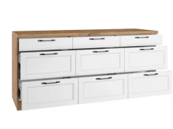 Held Möbel Held Küchen Unterschrank Kempten 180 cm Weiß/Wotan< Küchenschränke