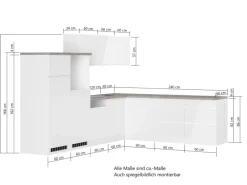 Held Möbel Winkelküchen|Küchenschränke<Held Küchen Winkelküche Gera 300 cm Weiß/Beton ohne E-Geräte