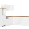 Outlet Held Möbel Held Küchen Winkelküche Gera 240 cm Weiß/Wotan ohne E-Geräte