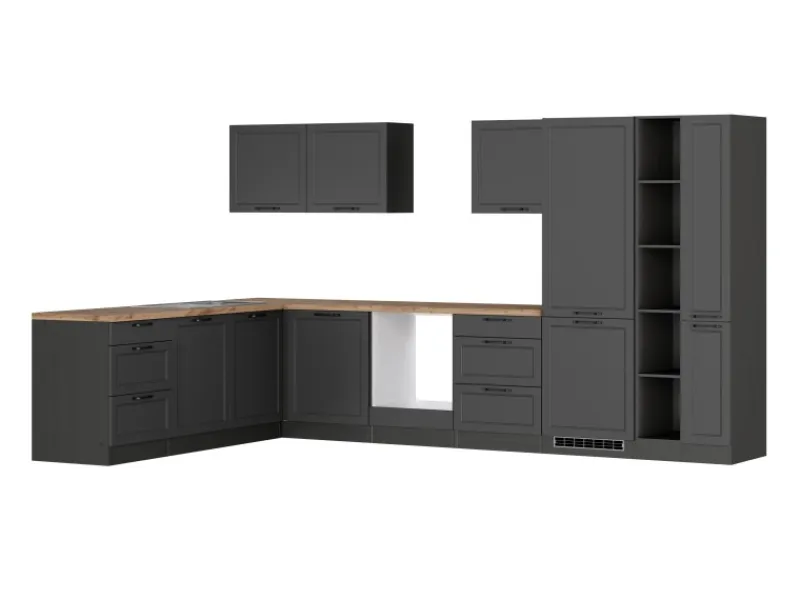 Held Möbel Winkelküchen|Herde<Held Küchen Winkelküche Kempten 360 cm ohne E-Geräte Graphit/Grau
