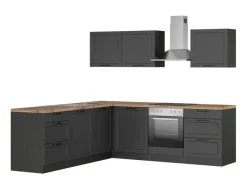 Held Möbel Winkelküchen|Einbauküchen<Held Küchen Winkelküche Kempten 240 cm mit E-Geräten Graphit/Grau