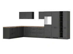 Held Möbel Held Küchen Winkelküche Kempten 420 cm Grau/Graphit ohne E-Geräte< Winkelküchen