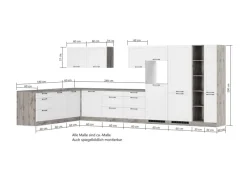 Held Möbel Held Küchen Winkelküche Kempten 420 cm Grau/Graphit ohne E-Geräte< Winkelküchen
