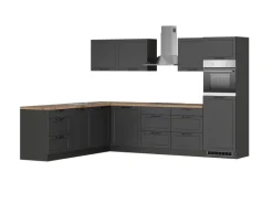 Held Möbel Winkelküchen<Held Küchen Winkelküche Kempten 300 cm Weiß/Wotan mit E-Geräten autark Indukt.