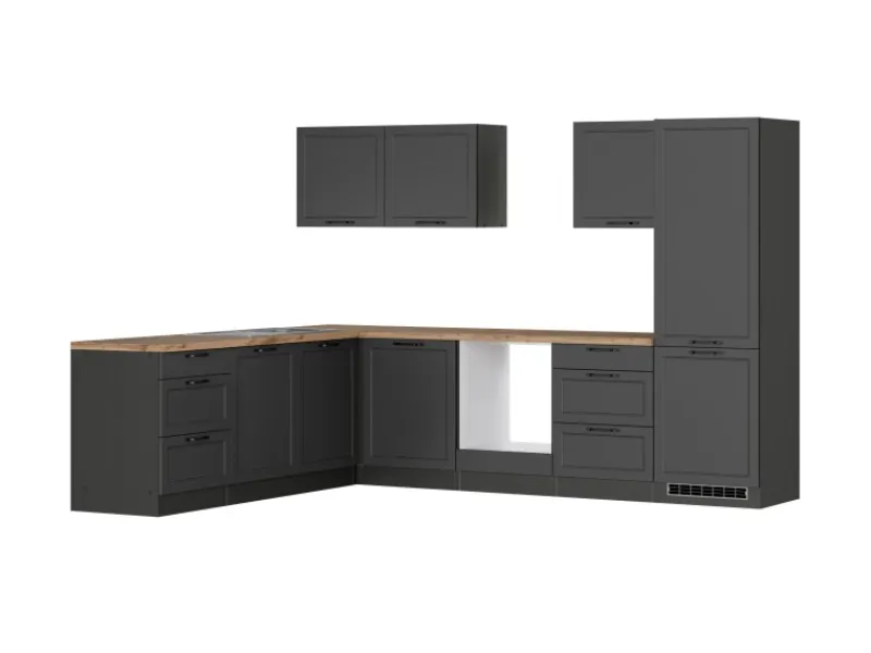 Held Möbel Küchenschränke<Held Küchen Winkelküche Kempten 300 cm ohne E-Geräte Graphit/Grau