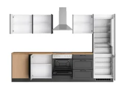 Held Möbel Winkelküchen|Herde<Held Küchen Winkelküche Kempten 300 cm mit E-Geräten Graphit/Grau