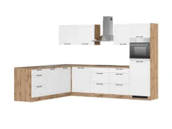Held Möbel Held Küchen Winkelküche Kempten 300 cm mit E-Geräten Grau/Graphit autark Indukt.< Winkelküchen