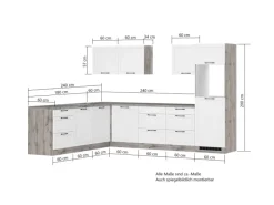 Held Möbel Held Küchen Winkelküche Kempten 300 cm Grau/Graphit ohne E-Geräte /autark< Winkelküchen|Küchenschränke