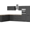 Hot Held Möbel Held Küchen Winkelküche Kempten 360 cm Grau/Graphit mit E-Geräte