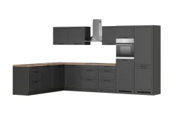 Hot Held Möbel Held Küchen Winkelküche Kempten 360 cm Grau/Graphit mit E-Geräte