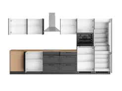 Hot Held Möbel Held Küchen Winkelküche Kempten 360 cm Grau/Graphit mit E-Geräte