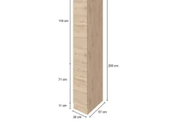 Held Möbel Küchenschränke<Apothekerschrank Sorrento 30x200x60cm 2 Auszüge Wotaneiche