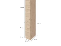 Held Möbel Gefrierschränke<Apothekerschrank Sorrento 30x200x60cm 2 Auszüge Weiß-Wotan.