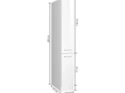 Clearance Held Möbel Küchen-Apothekerschrank Mailand 30 cm Hochglanz / Weiß