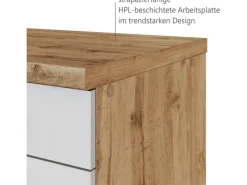 Held Möbel Gefrierschränke|Kühlschränke<Küchen-Auszugsschrank Sorrento 50x85x60cm 2 Ausz. Weiß-WotanEiche