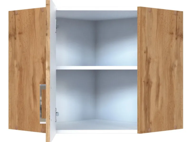 Best Held Möbel Küchen-Eck-Hängeschrank Sorrento BxHxT 60x57x60cm WotanEiche