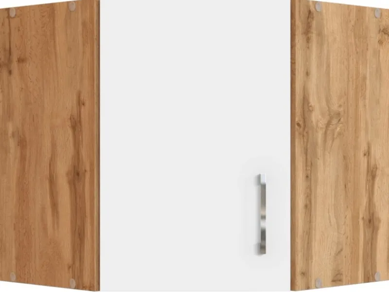 Held Möbel Kühlschränke|Küchenschränke<Küchen-Eck-Hängeschrank Sorrento BxHxT 60cmx57cmx60cm Weiß-WotanEiche