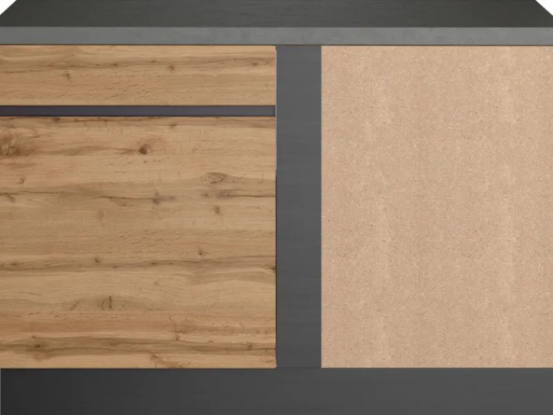 Held Möbel Küchenschränke<Küchen-Eckschrank Turin 120 cm Wotaneiche/Graphit