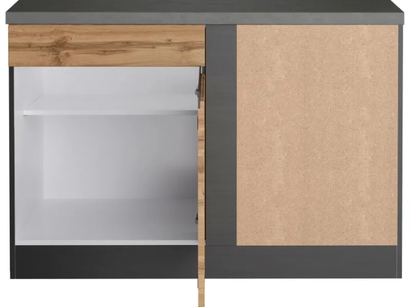 Held Möbel Küchenschränke<Küchen-Eckschrank Turin 120 cm Wotaneiche/Graphit